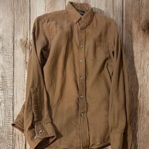 Banana Republic Men's Brown Standard Fit Flannel Cotton Shirt Size Medium